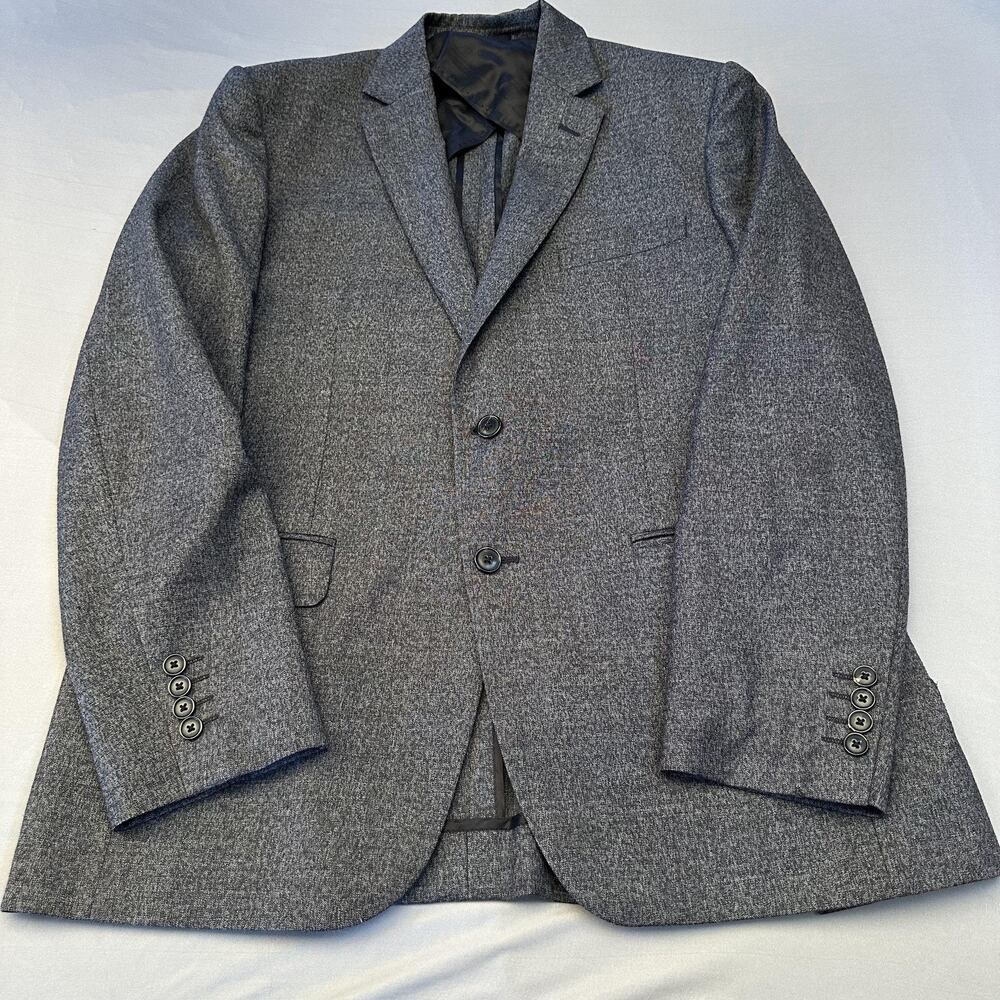 Reiss Blazer Mens 42 Large Gray Wool Jacket Sport Coat Two Button Classic Smart